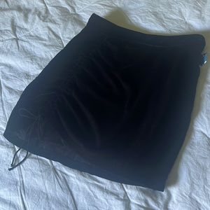 NWT Free People Black Velour Side Gathered Mini Skirt (Sz 4)